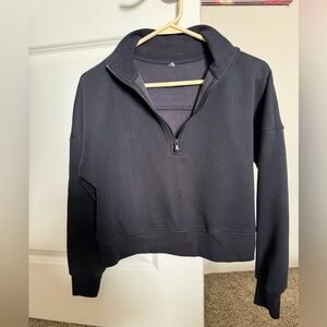 Fabletics cropped black quarter zip size xs